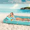 imageInflatable Tanning Pool Lounger Float  Jasonwell 4 in 1 Sun Tan Tub Sunbathing Pool Lounge Raft Floatie Toys Water Filled Bed Mat Pad for Adult Blow Up Kiddie Pool Kids Ball Pit Pool Lgreen w reflective base