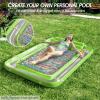imageInflatable Tanning Pool Lounger Float  Jasonwell 4 in 1 Sun Tan Tub Sunbathing Pool Lounge Raft Floatie Toys Water Filled Bed Mat Pad for Adult Blow Up Kiddie Pool Kids Ball Pit Pool Llime w reflective base