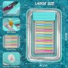 imageInflatable Tanning Pool Lounger Float  Jasonwell 4 in 1 Sun Tan Tub Sunbathing Pool Lounge Raft Floatie Toys Water Filled Bed Mat Pad for Adult Blow Up Kiddie Pool Kids Ball Pit Pool Lgreen w reflective base