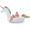imageJasonwell Giant Inflatable Unicorn Pool Float Floatie Ride On with Fast Valves Large Rideable Blow Up Summer Beach Swimming Pool Party Lounge Raft Decorations Toys for Kids Adults