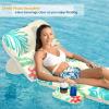 imageJasonwell Inflatable Pool Float Adult  Pool Floaties Lounger Floats Floating Chair Raft with Adjustable Backrest Cup Holders Water Floaty Lake Lounge Tanning Floats Beach Party Toys for AdultsBeige