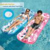 imageJasonwell Inflatable Pool Float Lounge  2 Pack Floaties Rafts for Adults Floating Lounger Sun Tanning Floats Cool Water Floaty Swimming Lake Beach Party Toys2PackTropicalBlueRose