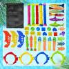 imageJasonwell Pool Diving Toys Games  31 PCS Swimming Pool Toys for Kids Teens with Diving Rings Dive Sticks Underwater Treasures Torpedo Bandits Fish Toy etc Fun Water Swim Toy for Boys Girls Adults42 PCS