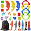 imageJasonwell Pool Diving Toys Games  31 PCS Swimming Pool Toys for Kids Teens with Diving Rings Dive Sticks Underwater Treasures Torpedo Bandits Fish Toy etc Fun Water Swim Toy for Boys Girls Adults25 PCS