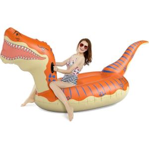 imageJasonwell Inflatable Dinosaur Swimming Pool Float for Kids Boys Girls Adults 124 Giant Tyrannosaurus Rex Floatie Summer Beach Ride on Party Pool Raft Lounge Toysorange