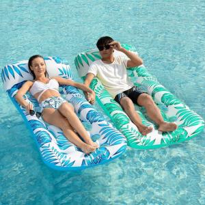 imageJasonwell Inflatable Pool Float Lounge  2 Pack Floaties Rafts for Adults Floating Lounger Sun Tanning Floats Cool Water Floaty Swimming Lake Beach Party Toys2PackTropicalBlueGreen