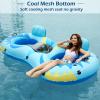 image:imageJasonwell Inflatable River Tube Float  2 Person Heavy Duty River Float Pool Floats with Removable Cooler Lake Water Tubes for Floating River Raft Lounge Floatie with 2 Cup Holders for Adults GreenOwlBlue