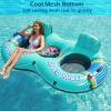 image:imageJasonwell Inflatable River Tube Float  2 Person Heavy Duty River Float Pool Floats with Removable Cooler Lake Water Tubes for Floating River Raft Lounge Floatie with 2 Cup Holders for Adults GreenDoubleTubeCyan