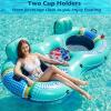 image:imageJasonwell Inflatable River Tube Float  2 Person Heavy Duty River Float Pool Floats with Removable Cooler Lake Water Tubes for Floating River Raft Lounge Floatie with 2 Cup Holders for Adults GreenDoubleTubeCyan