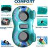 image:imageJasonwell Inflatable River Tube Float  2 Person Heavy Duty River Float Pool Floats with Removable Cooler Lake Water Tubes for Floating River Raft Lounge Floatie with 2 Cup Holders for Adults GreenDoubleTubeCyan