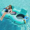 image:imageJasonwell Inflatable River Tube Float  2 Person Heavy Duty River Float Pool Floats with Removable Cooler Lake Water Tubes for Floating River Raft Lounge Floatie with 2 Cup Holders for Adults GreenDoubleTubeCyan