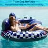 image:imageJasonwell Inflatable River Tube Float  2 Person Heavy Duty River Float Pool Floats with Removable Cooler Lake Water Tubes for Floating River Raft Lounge Floatie with 2 Cup Holders for Adults GreenDoubleTubeBlue