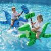 image:imageJasonwell Pool Games Toys Floats 2Pack Inflatable Dinosaur Pool Floats with Blow Up Toy Hammers Ride on Pool Floaties for Kids Teens Adults Lounge Raft Summer Lake Beach Party DecorationsGreenBlue