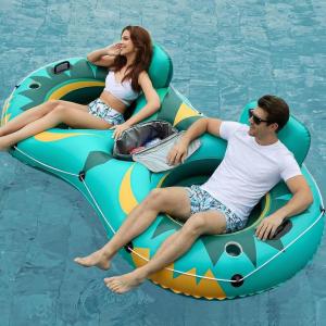 image:imageJasonwell Inflatable River Tube Float  2 Person Heavy Duty River Float Pool Floats with Removable Cooler Lake Water Tubes for Floating River Raft Lounge Floatie with 2 Cup Holders for Adults GreenOwlGreen