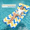 image:imageJasonwell Inflatable Pool Float Adult  UltraComfort Soft Fabric Pool Floaties Lounge Floats Floating Chair Raft with Adjustable Backrest Air Lounger Tanning Float for Pool Beach PartyZigzag