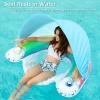 image:imageJasonwell Pool Float with Canopy  Inflatable Pool Floaties Adult Floating Pool Chair Lounge Floats for Swimming Pool Water Chair Pool Lounger with Cup Holders Pool Toy Party Floaty for Adultrainbow
