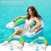 image:imageJasonwell Pool Float with Canopy  Inflatable Pool Floaties Adult Floating Pool Chair Lounge Floats for Swimming Pool Water Chair Pool Lounger with Cup Holders Pool Toy Party Floaty for Adultrainbow