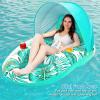 image:imageJasonwell Pool Float with Canopy  Inflatable Pool Floaties Adult Lounger Floats Raft Floating Chair with Cup Holders for Swimming Pool Lake Water Lounge Float Beach Pool Party Toys for AdultsGreen