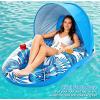 image:imageJasonwell Pool Float with Canopy  Inflatable Pool Floaties Adult Lounger Floats Raft Floating Chair with Cup Holders for Swimming Pool Lake Water Lounge Float Beach Pool Party Toys for AdultsBlue