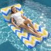image:imageJasonwell Inflatable Pool Float Adult  UltraComfort Soft Fabric Pool Floaties Lounge Floats Floating Chair Raft with Adjustable Backrest Air Lounger Tanning Float for Pool Beach PartyZigzag