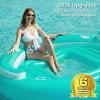 image:imageJasonwell Floating Island Pool Float  Giant Inflatable Multi Person Pool Party Floats Swimming Pool Lounger Raft with Cup Holders Lake Floaties Beach Relaxation Water Float for Adults Blue XLGreen