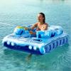 image:imageTank Pool Floats Kids Adults  Jasonwell Inflatable Pool Floaties Swimming Pool Tank with Water Cannon Gun Swim Floaty Rafts Lake Beach Party Pool Toys for Boys Girls Toddlers Kids Adults Rose LBlue