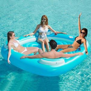 image:imageJasonwell Floating Island Pool Float  Giant Inflatable Multi Person Pool Party Floats Swimming Pool Lounger Raft with Cup Holders Lake Floaties Beach Relaxation Water Float for Adults Blue XLBlue