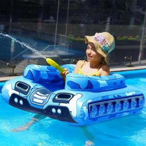 image:imageTank Pool Floats Kids Adults  Jasonwell Inflatable Pool Floaties Swimming Pool Tank with Water Cannon Gun Swim Floaty Rafts Lake Beach Party Pool Toys for Boys Girls Toddlers Kids Adults Rose LBlue