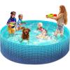 image:imageJasonwell Foldable Dog Kiddie Pool  Hard Plastic Kids Paddling Pool Toddler Baby Swimming Pools for Backyard Collapsible Whelping Box Pet Doggie Cats Wading Pools Bathtub for Puppy Large Dogs 71InGGreen