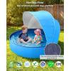 image:imageJasonwell Kiddie Baby Pool with Canopy  Foldable Infant Toddler Kids Pool with Shade Baby Beach Essentials Tent Swimming Wading Pools for Toddlers 13  Kids Dogs Ball Pit Backyard Water Play G 63Blue