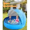 image:imageJasonwell Kiddie Baby Pool with Canopy  Foldable Infant Toddler Kids Pool with Shade Baby Beach Essentials Tent Swimming Wading Pools for Toddlers 13  Kids Dogs Ball Pit Backyard Water Play G 63Blue