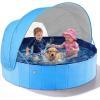 image:imageJasonwell Kiddie Baby Pool with Canopy  Foldable Infant Toddler Kids Pool with Shade Baby Beach Essentials Tent Swimming Wading Pools for Toddlers 13  Kids Dogs Ball Pit Backyard Water Play G 63Blue
