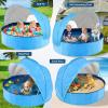 image:imageJasonwell Kiddie Baby Pool with Canopy  Foldable Infant Toddler Kids Pool with Shade Baby Beach Essentials Tent Swimming Wading Pools for Toddlers 13  Kids Dogs Ball Pit Backyard Water Play G 63Blue