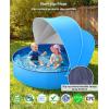 image:imageJasonwell Kiddie Baby Pool with Canopy  Foldable Infant Toddler Kids Pool with Shade Baby Beach Essentials Tent Swimming Wading Pools for Toddlers 13  Kids Dogs Ball Pit Backyard Water Play G 63Blue