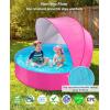 image:imageJasonwell Kiddie Baby Pool with Canopy  Foldable Infant Toddler Kids Pool with Shade Baby Beach Essentials Tent Swimming Wading Pools for Toddlers 13  Kids Dogs Ball Pit Backyard Water Play G 63Rose