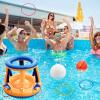 image:imageJasonwell Pool Toys Games Set  3 in 1 Pool Volleyball Net Basketball Hoop Ring Toss Game Inflatable Floats Water Floating Volleyball Swimming Pools Games Party Gift for Kids Adults BlueampYellow XLOrangeblue