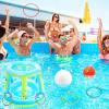 image:imageJasonwell Pool Toys Games Set  3 in 1 Pool Volleyball Net Basketball Hoop Ring Toss Game Inflatable Floats Water Floating Volleyball Swimming Pools Games Party Gift for Kids Adults BlueampYellow XLBlueyellow