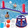 image:imageJasonwell Pool Toys Games Set  3 in 1 Pool Volleyball Net Basketball Hoop Ring Toss Game Inflatable Floats Water Floating Volleyball Swimming Pools Games Party Gift for Kids Adults BlueampYellow XLRedblue