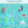 image:imageJasonwell Pool Toys Games Set  3 in 1 Pool Volleyball Net Basketball Hoop Ring Toss Game Inflatable Floats Water Floating Volleyball Swimming Pools Games Party Gift for Kids Adults BlueampYellow XLBlueyellow