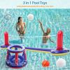image:imageJasonwell Pool Toys Games Set  3 in 1 Pool Volleyball Net Basketball Hoop Ring Toss Game Inflatable Floats Water Floating Volleyball Swimming Pools Games Party Gift for Kids Adults BlueampYellow XLRedblue