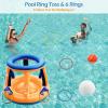 image:imageJasonwell Pool Toys Games Set  3 in 1 Pool Volleyball Net Basketball Hoop Ring Toss Game Inflatable Floats Water Floating Volleyball Swimming Pools Games Party Gift for Kids Adults BlueampYellow XLOrangeblue