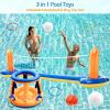image:imageJasonwell Pool Toys Games Set  3 in 1 Pool Volleyball Net Basketball Hoop Ring Toss Game Inflatable Floats Water Floating Volleyball Swimming Pools Games Party Gift for Kids Adults BlueampYellow XLOrangeblue