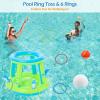 image:imageJasonwell Pool Toys Games Set  3 in 1 Pool Volleyball Net Basketball Hoop Ring Toss Game Inflatable Floats Water Floating Volleyball Swimming Pools Games Party Gift for Kids Adults BlueampYellow XLGreenblue