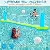 image:imageJasonwell Pool Toys Games Set  3 in 1 Pool Volleyball Net Basketball Hoop Ring Toss Game Inflatable Floats Water Floating Volleyball Swimming Pools Games Party Gift for Kids Adults BlueampYellow XLGreenblue