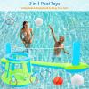 image:imageJasonwell Pool Toys Games Set  3 in 1 Pool Volleyball Net Basketball Hoop Ring Toss Game Inflatable Floats Water Floating Volleyball Swimming Pools Games Party Gift for Kids Adults BlueampYellow XLGreenblue