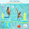 image:imageJasonwell Pool Toys Games Set  3 in 1 Pool Volleyball Net Basketball Hoop Ring Toss Game Inflatable Floats Water Floating Volleyball Swimming Pools Games Party Gift for Kids Adults BlueampYellow XLBlueyellow