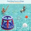 image:imageJasonwell Pool Toys Games Set  3 in 1 Pool Volleyball Net Basketball Hoop Ring Toss Game Inflatable Floats Water Floating Volleyball Swimming Pools Games Party Gift for Kids Adults BlueampYellow XLRedblue