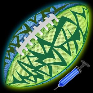 image:imageJasonwell Glow in The Dark Football  Strong Grip Light Up Football Toy Stuff Gift Outdoor Sports Ball for Boys Kids Teen Junior Youth Adult Christmas Birthday Gifts for Ages 68 812 13 Year OldBluegreen