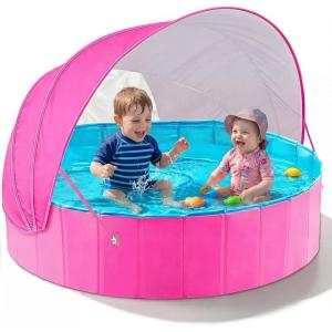 image:imageJasonwell Kiddie Baby Pool with Canopy  Foldable Infant Toddler Kids Pool with Shade Baby Beach Essentials Tent Swimming Wading Pools for Toddlers 13  Kids Dogs Ball Pit Backyard Water Play G 63Rose