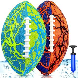 image:imageJasonwell Pool Beach Water Football  2Pack Strong Grip Waterproof Football for AllWeather Play Pool Toys Beach Games Outdoor Sports Toy Christmas Birthday Gifts for Kids Boys Teens Adultsorangegreen